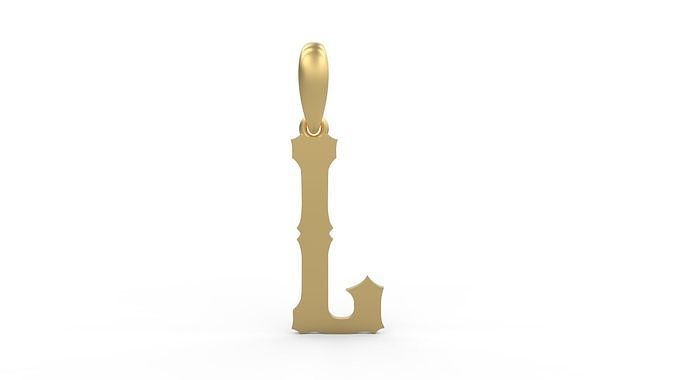 Initial Letters Pendant Homeplate L 3D print model