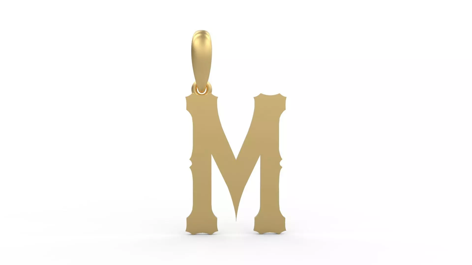 Initial Letters Pendant Homeplate M 3D print model_0