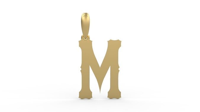 Initial Letters Pendant Homeplate M 3D print model