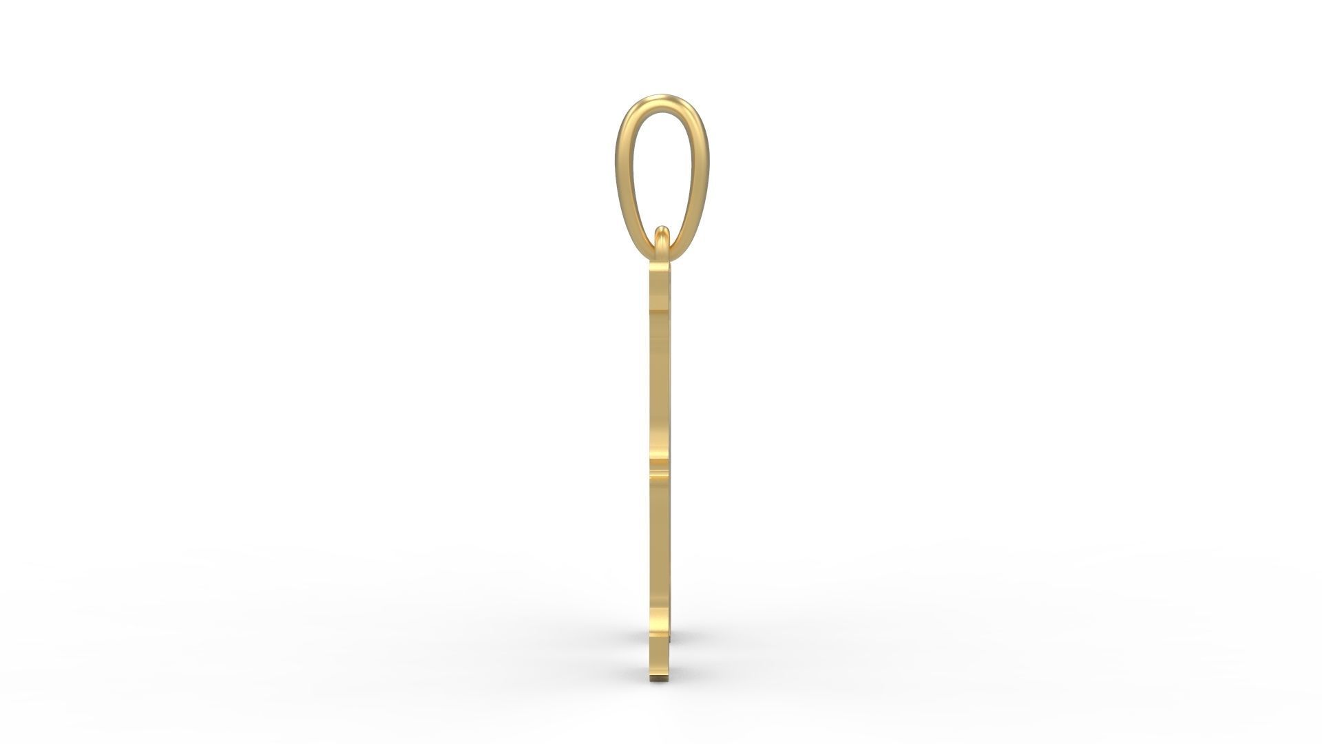 Initial Letters Pendant Homeplate M 3D print model_2