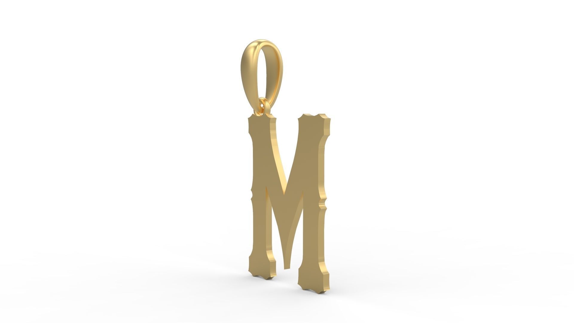 Initial Letters Pendant Homeplate M 3D print model_1