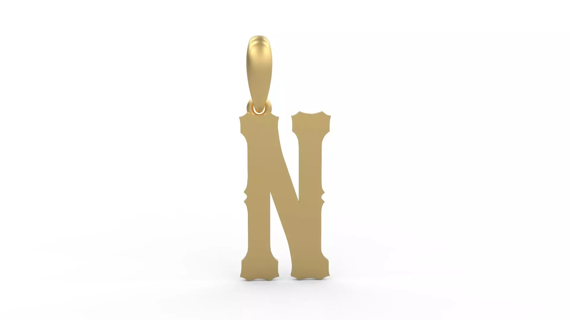 Initial Letters Pendant Homeplate N 3D print model_0