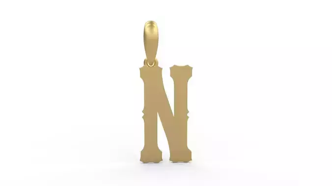 Initial Letters Pendant Homeplate N 3D print model