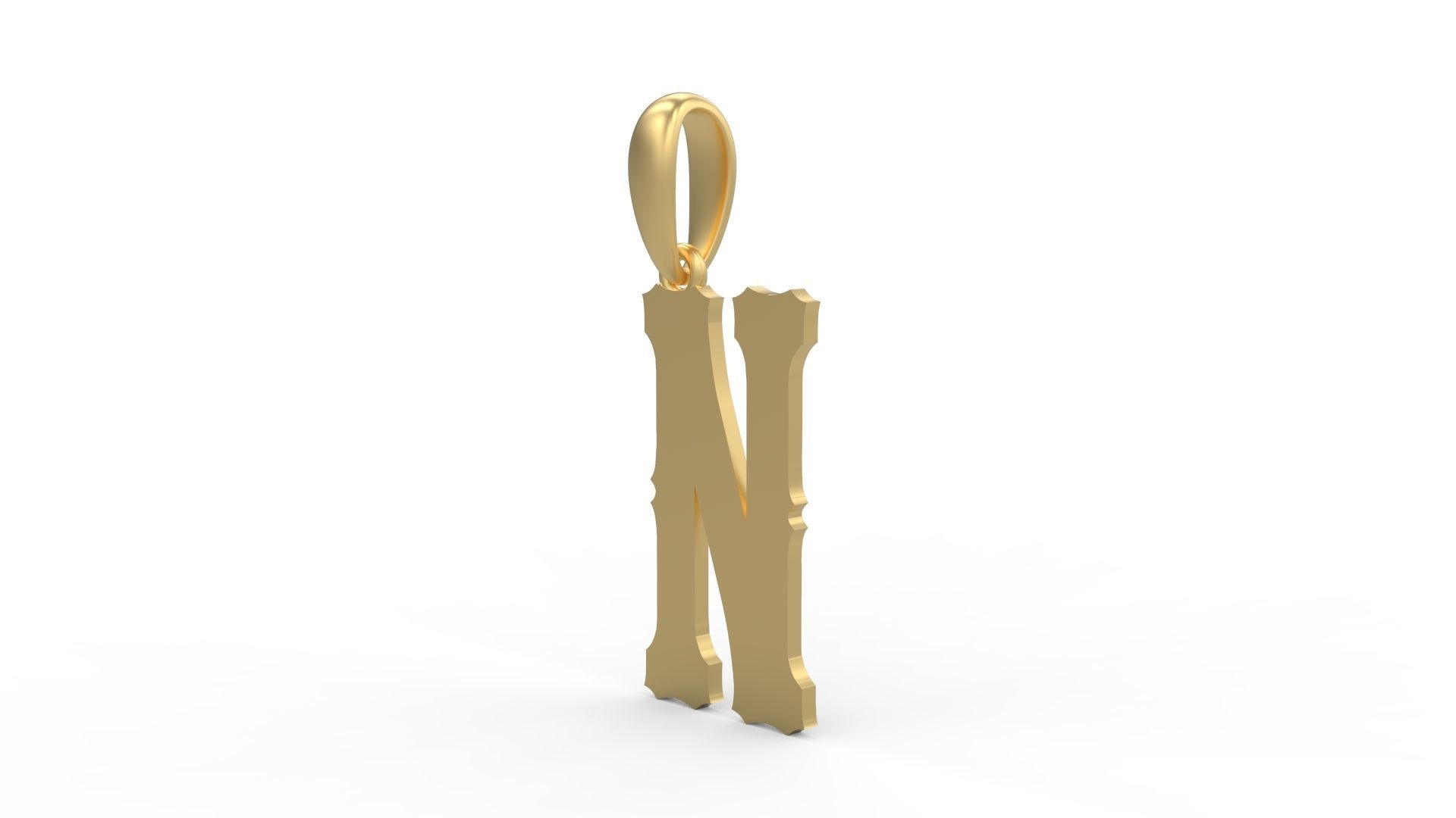 Initial Letters Pendant Homeplate N 3D print model_1