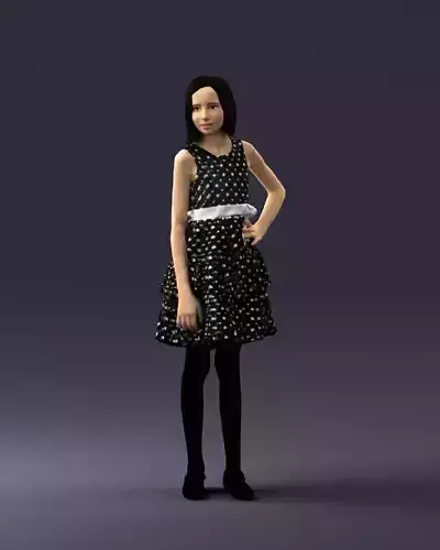 Young girl in a black dress 0173