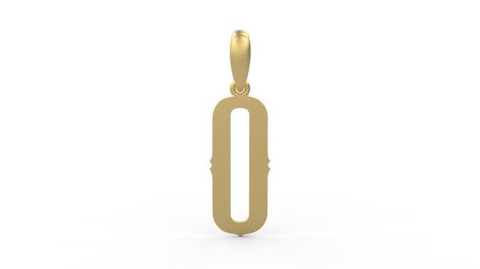 Initial Letters Pendant Homeplate O 3D print model