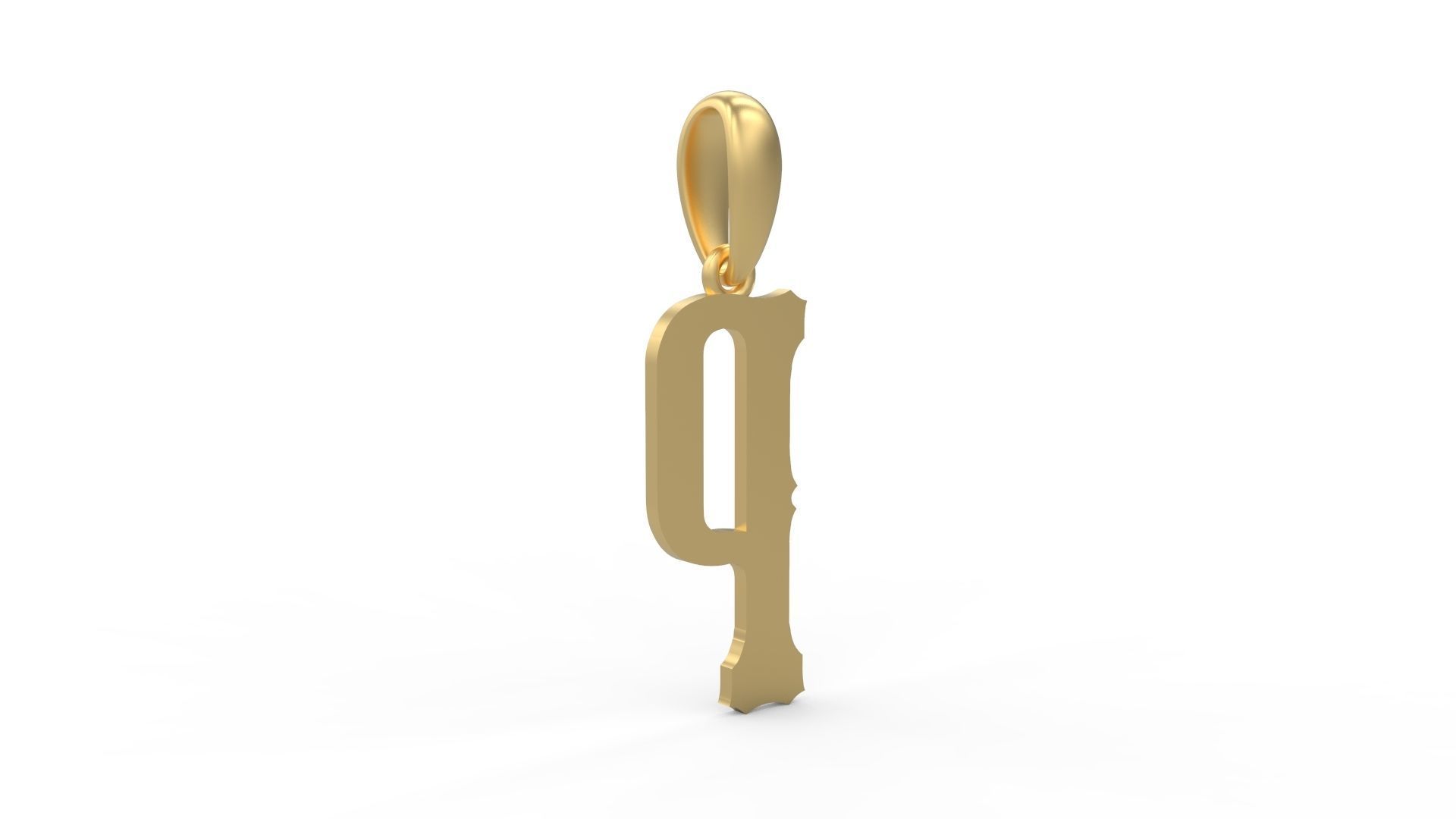 Initial Letters Pendant Homeplate P 3D print model_3