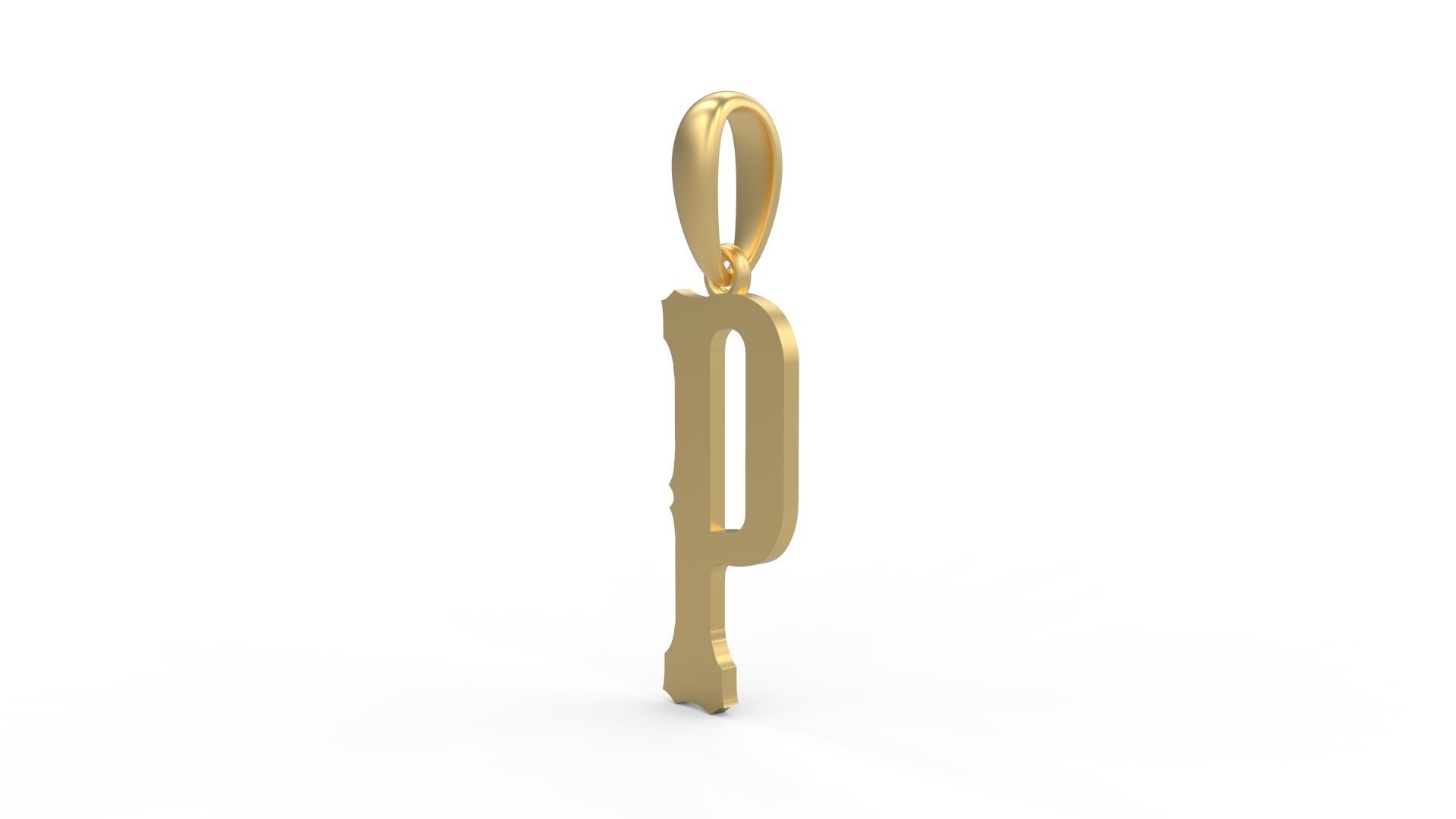 Initial Letters Pendant Homeplate P 3D print model_1