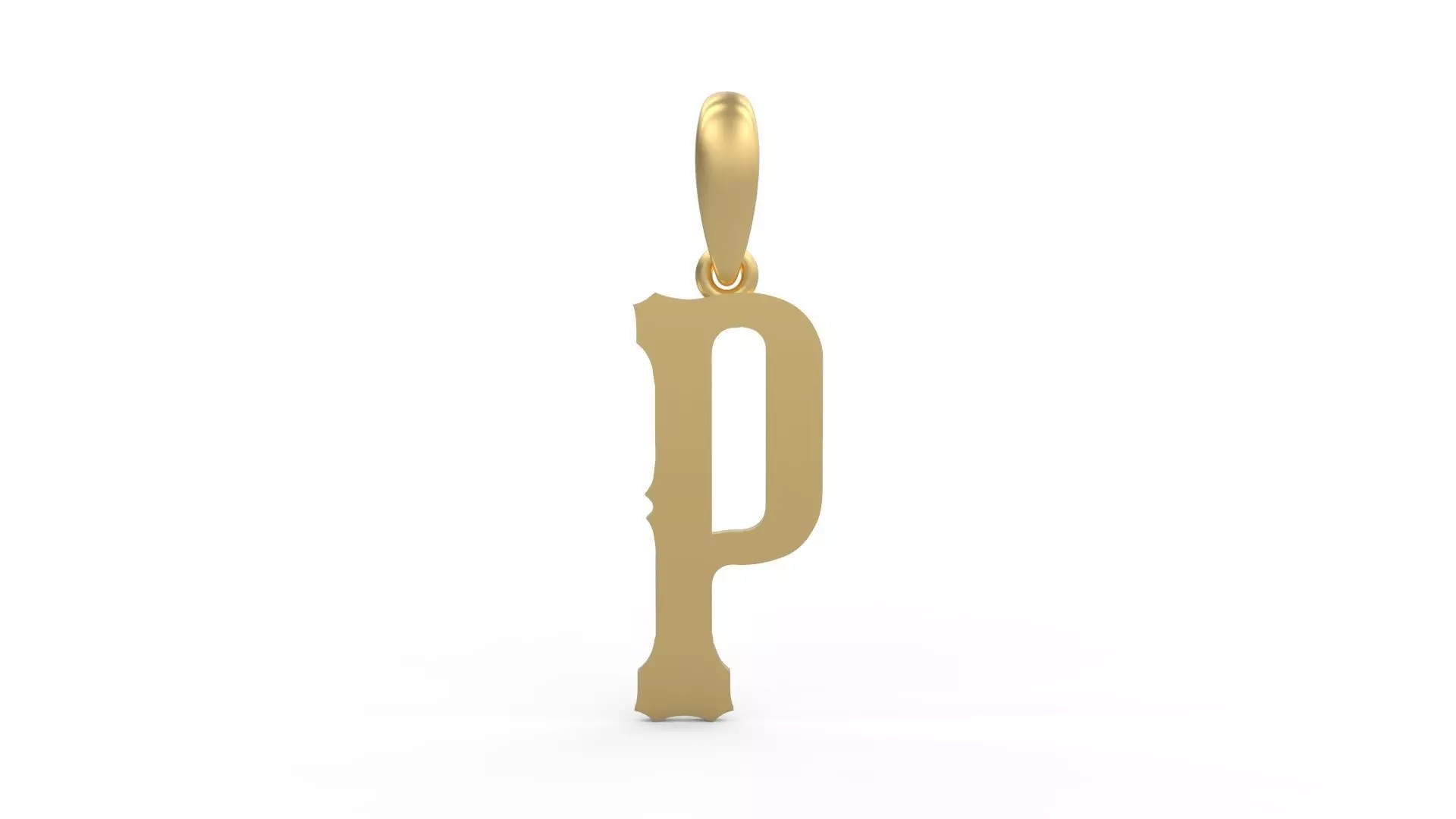Initial Letters Pendant Homeplate P 3D print model_0