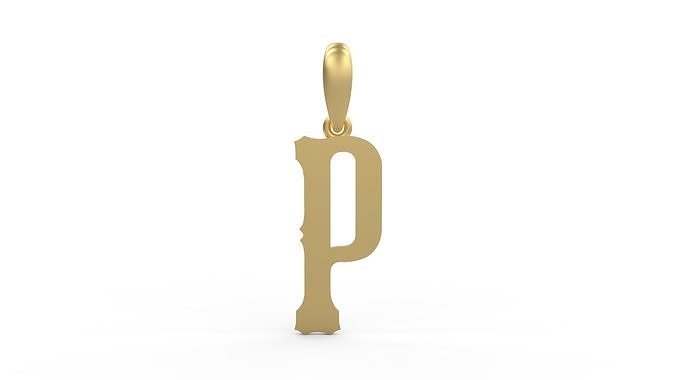 Initial Letters Pendant Homeplate P 3D print model