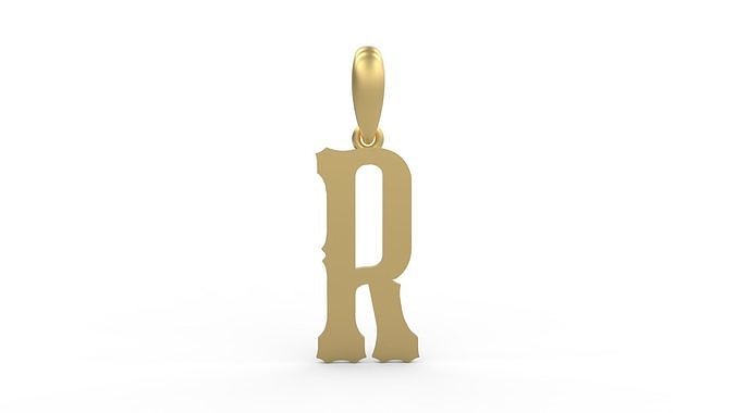 Initial Letters Pendant Homeplate R 3D print model