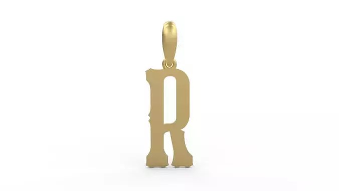 Initial Letters Pendant Homeplate R 3D print model