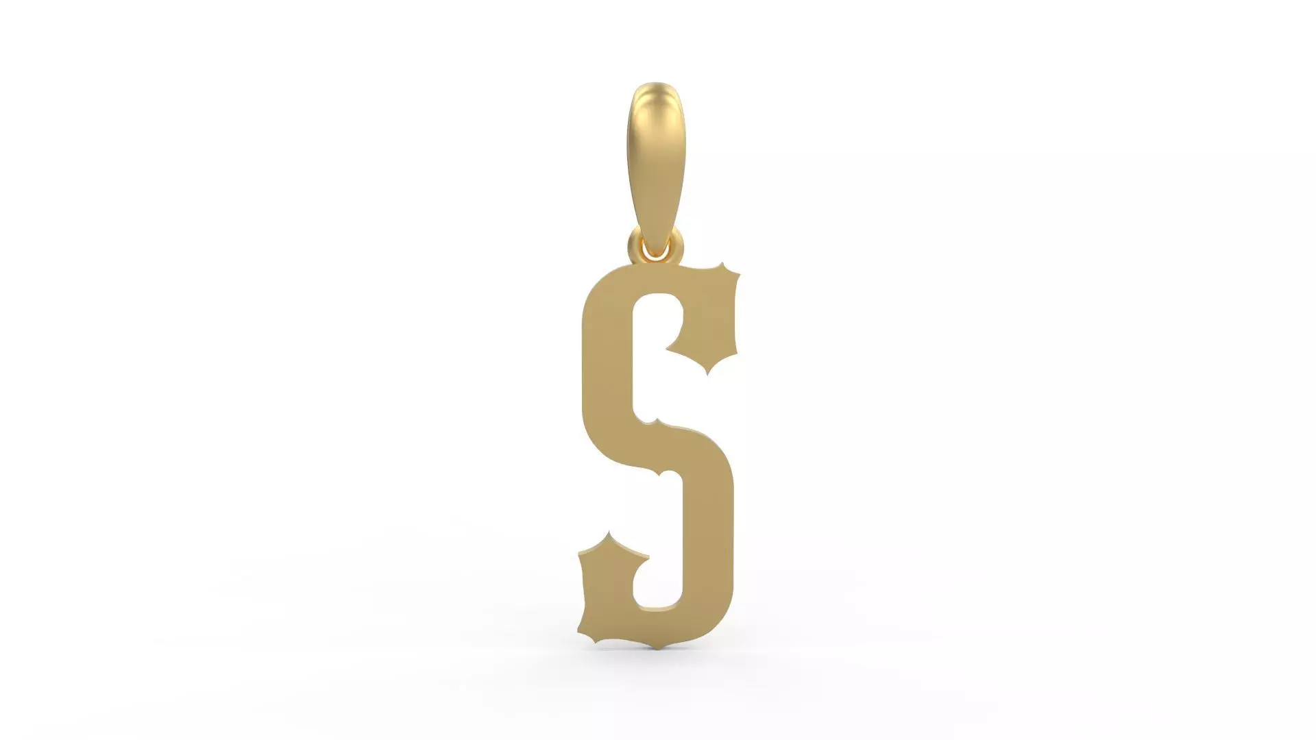 Initial Letters Pendant Homeplate S 3D print model_0