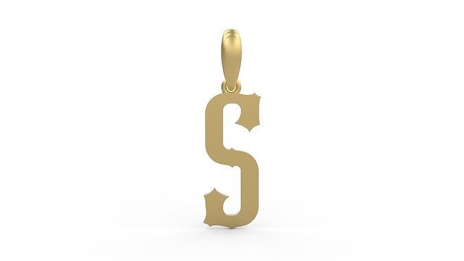 Initial Letters Pendant Homeplate S 3D print model