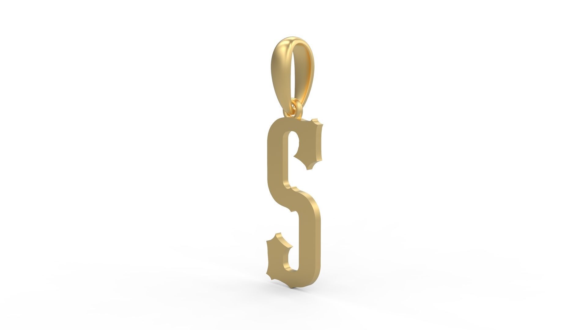 Initial Letters Pendant Homeplate S 3D print model_1