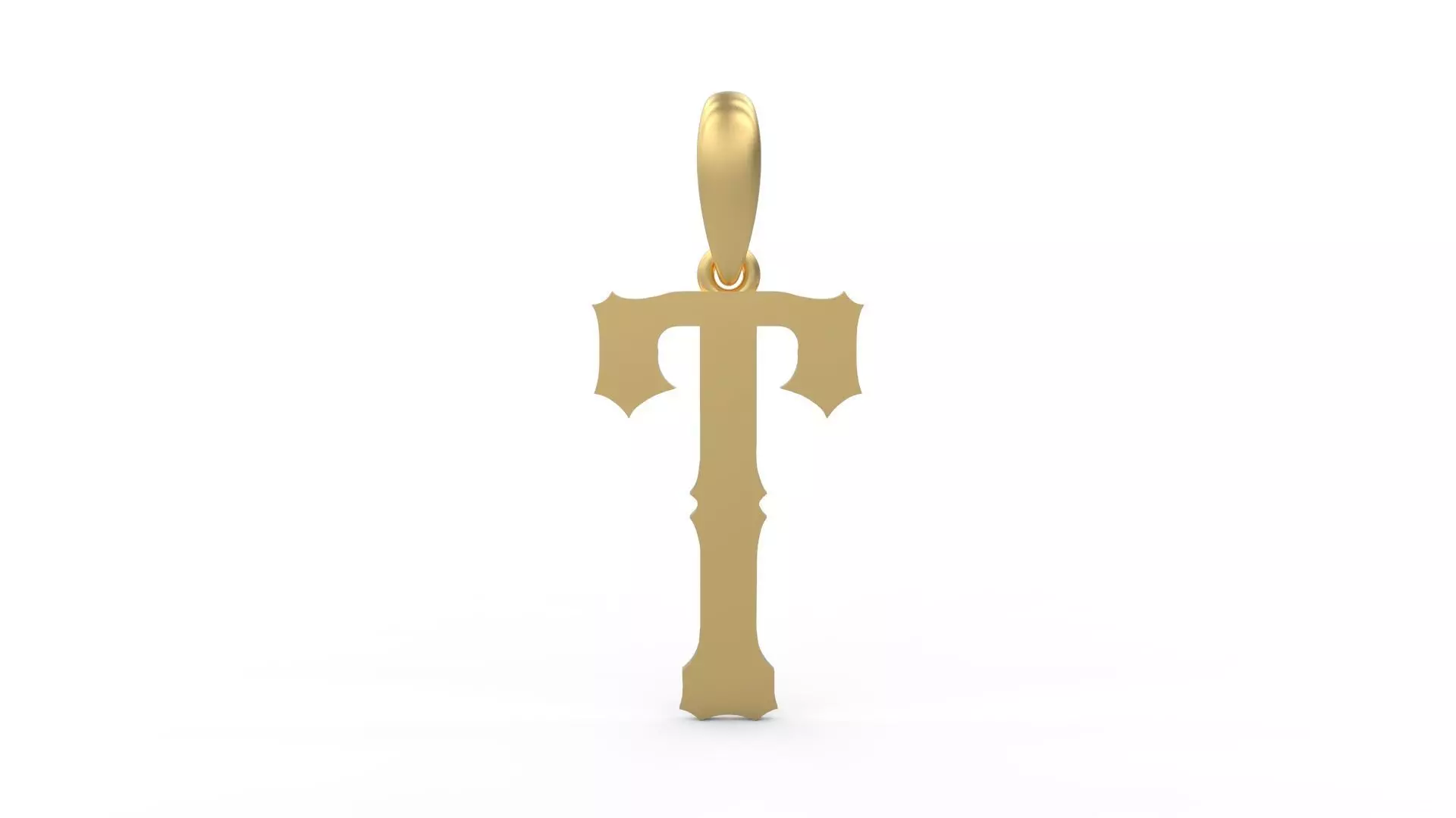 Initial Letters Pendant Homeplate T 3D print model_0