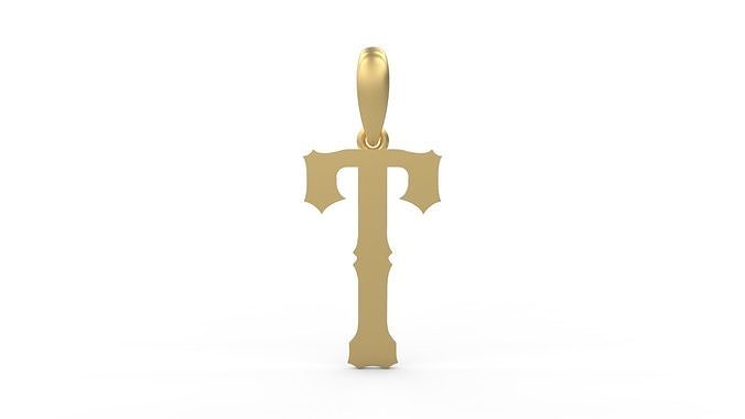 Initial Letters Pendant Homeplate T 3D print model