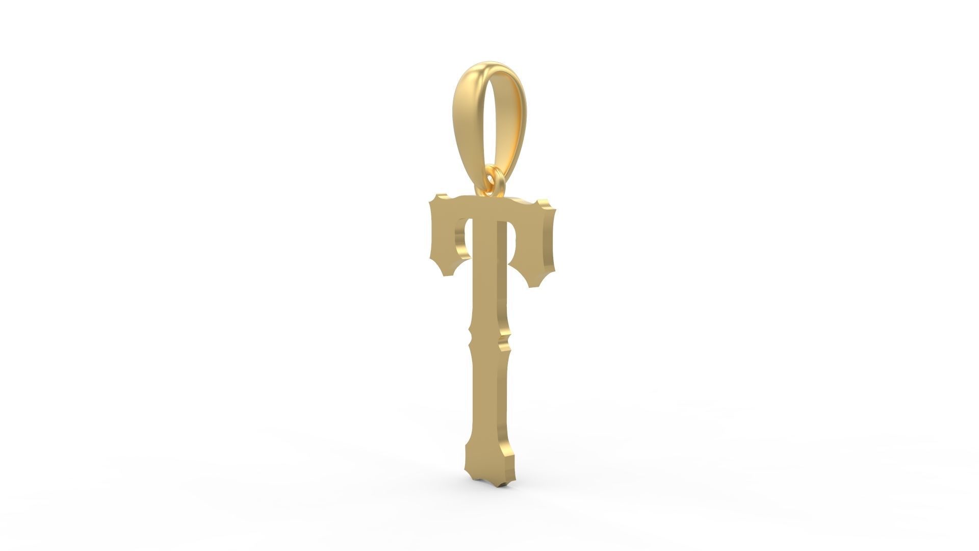 Initial Letters Pendant Homeplate T 3D print model_1