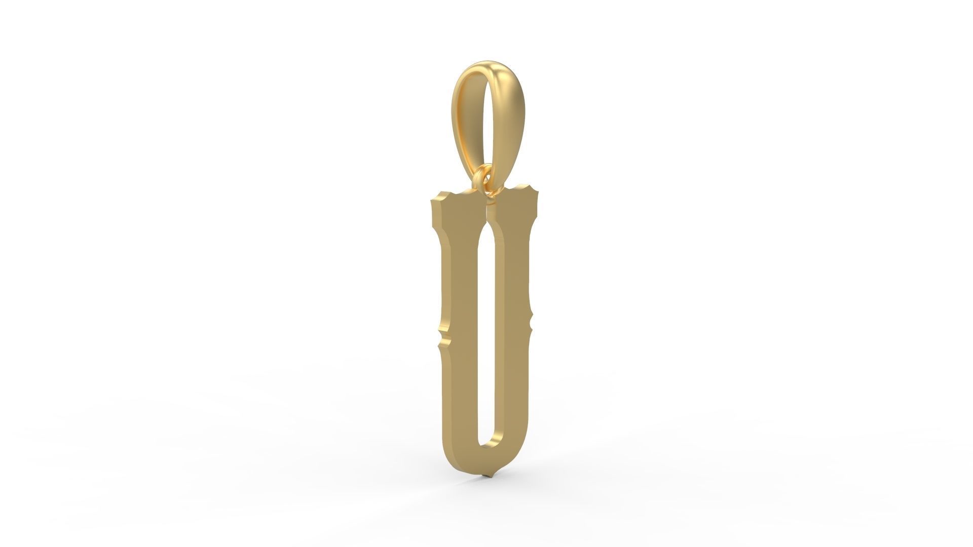 Initial Letters Pendant Homeplate U 3D print model_3