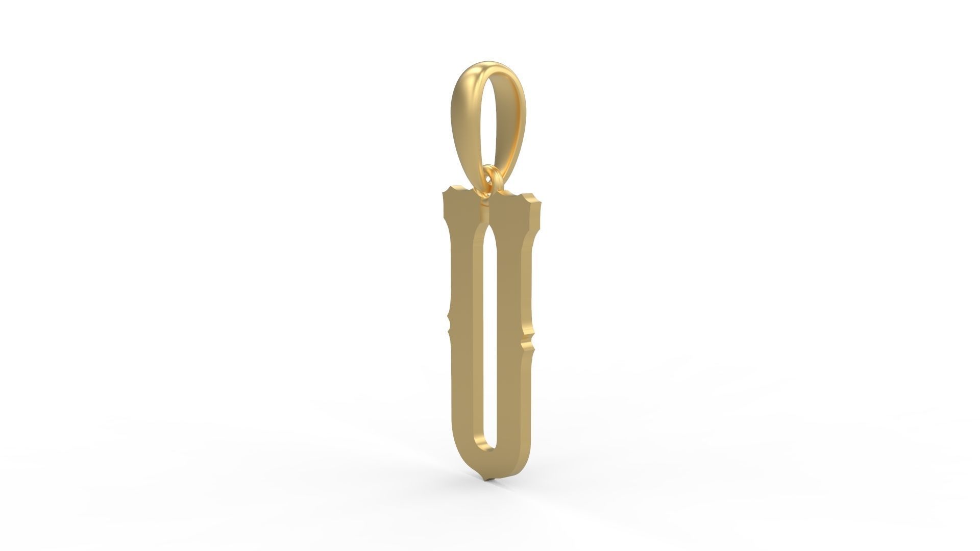 Initial Letters Pendant Homeplate U 3D print model_1