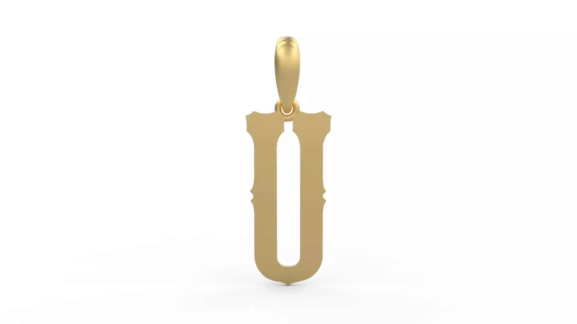 Initial Letters Pendant Homeplate U 3D print model_0