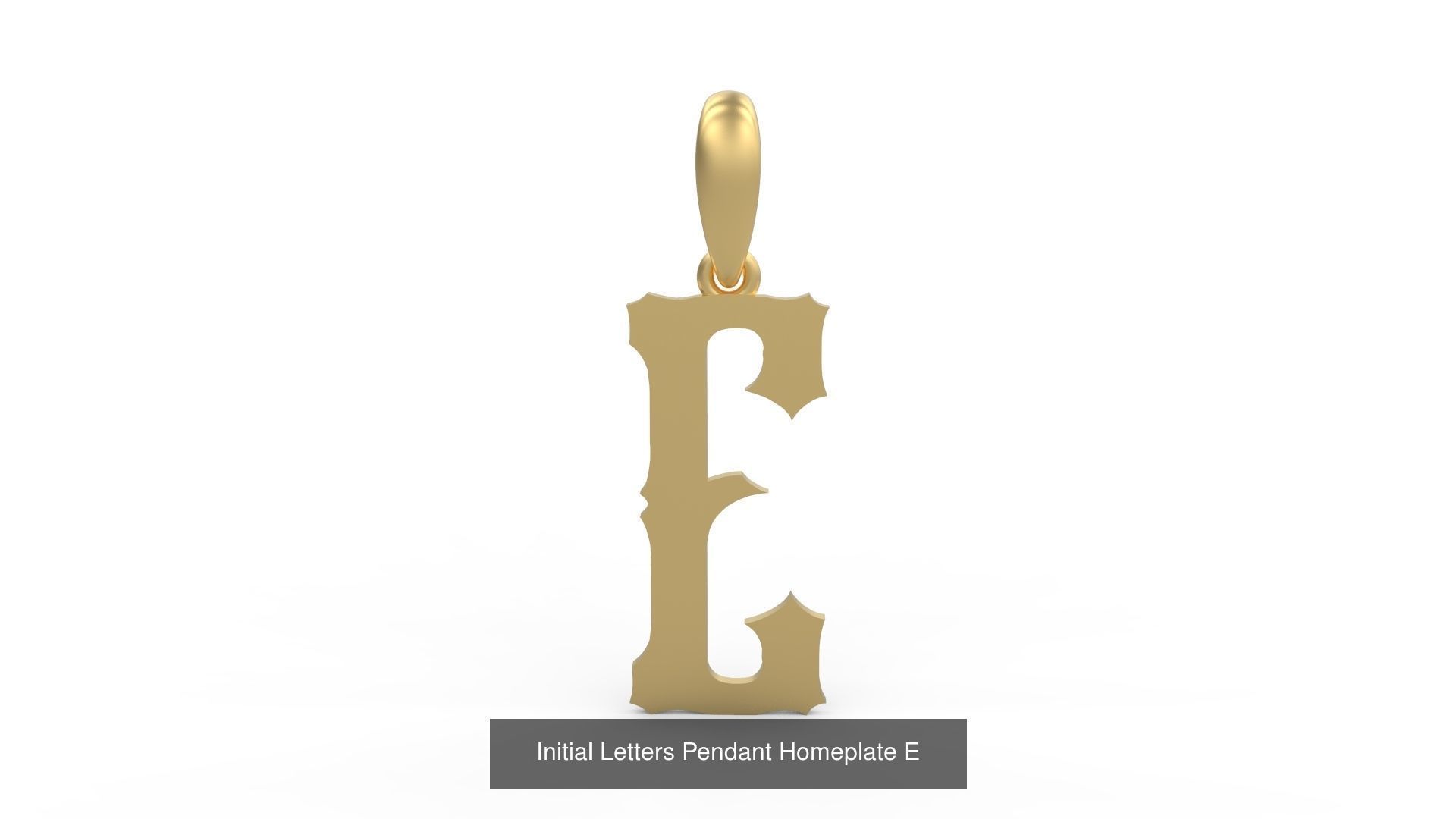 Initial Letters Pendant Alphabets Homeplate 3D Model Collection_7
