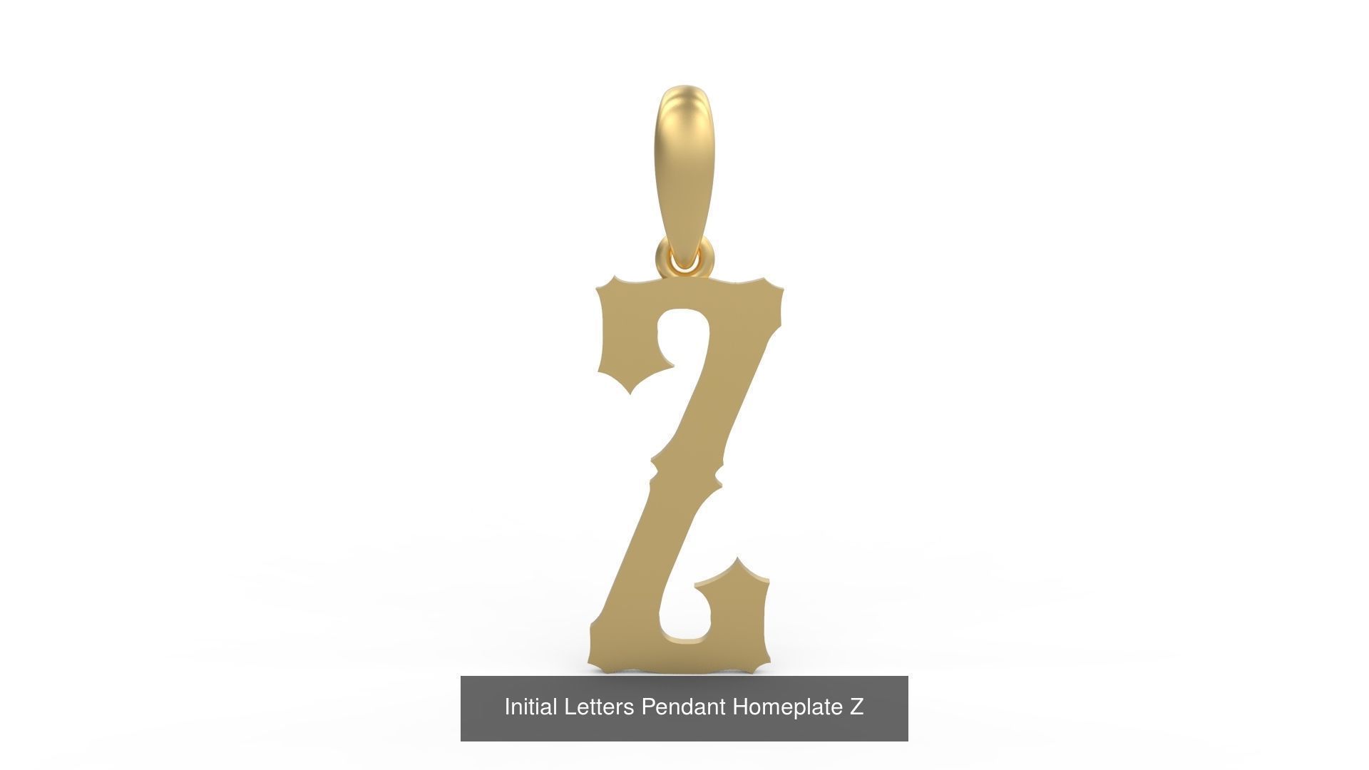 Initial Letters Pendant Alphabets Homeplate 3D Model Collection_28