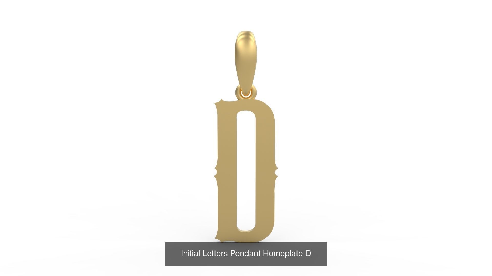 Initial Letters Pendant Alphabets Homeplate 3D Model Collection_6