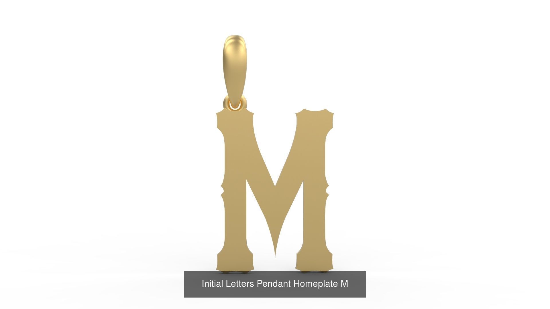 Initial Letters Pendant Alphabets Homeplate 3D Model Collection_15