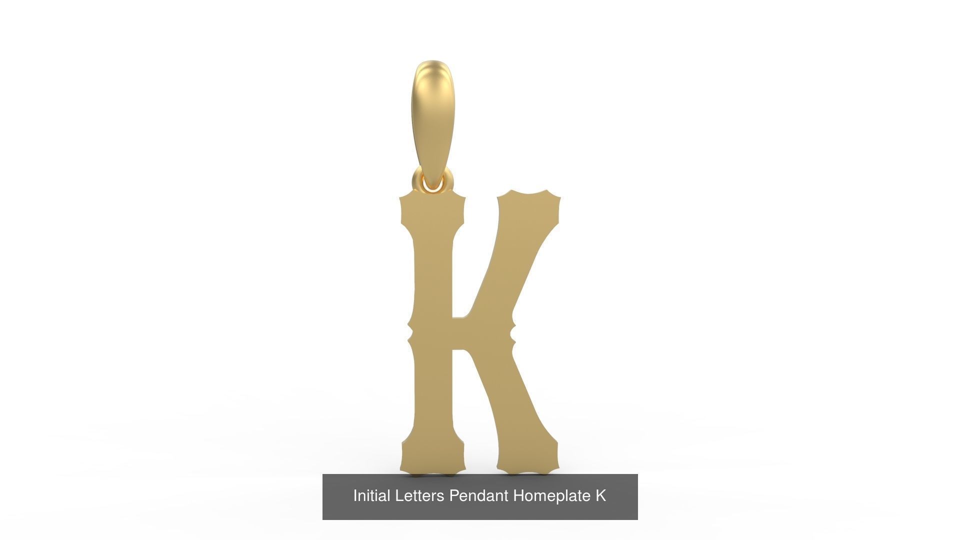 Initial Letters Pendant Alphabets Homeplate 3D Model Collection_13