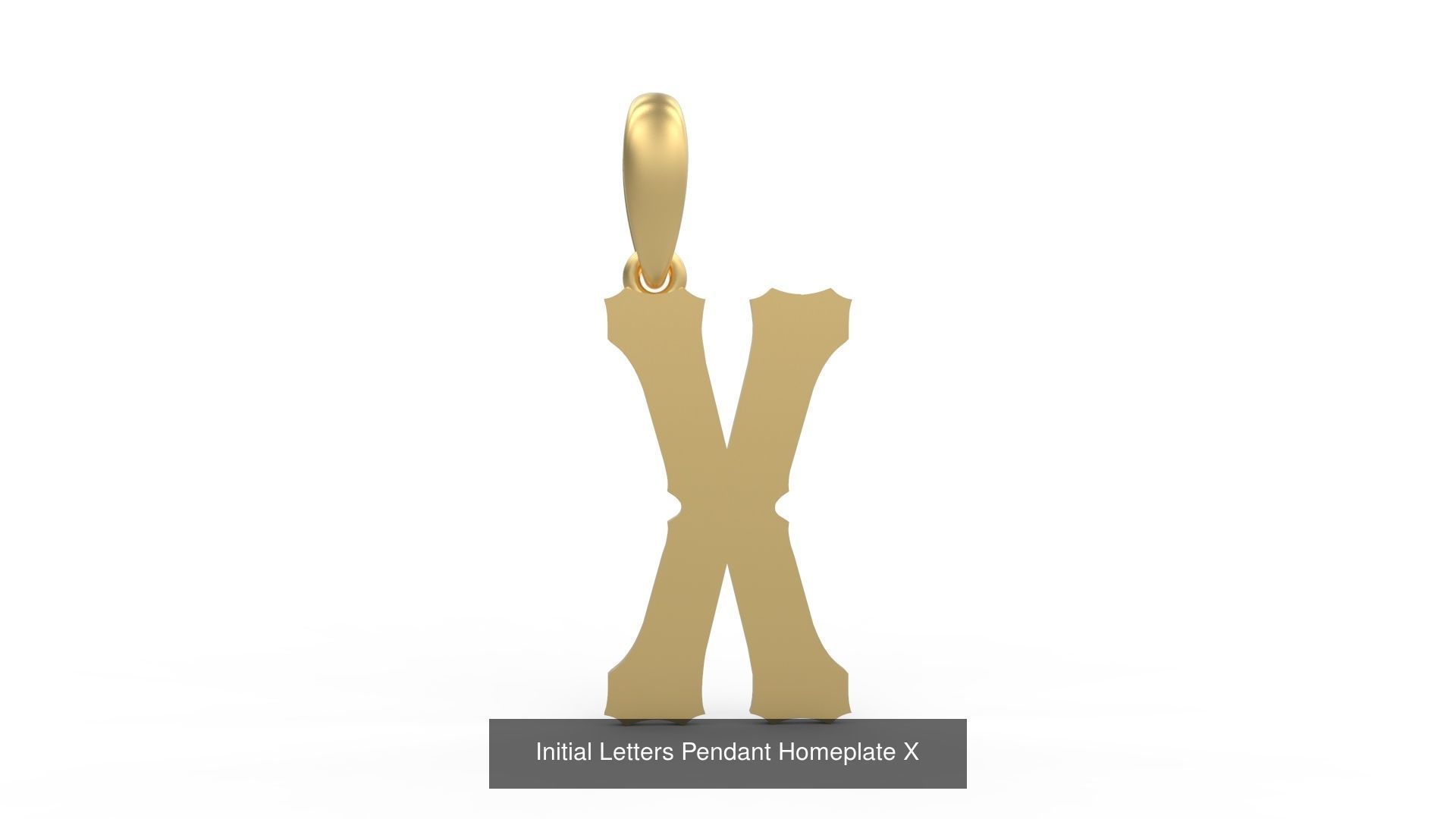 Initial Letters Pendant Alphabets Homeplate 3D Model Collection_26