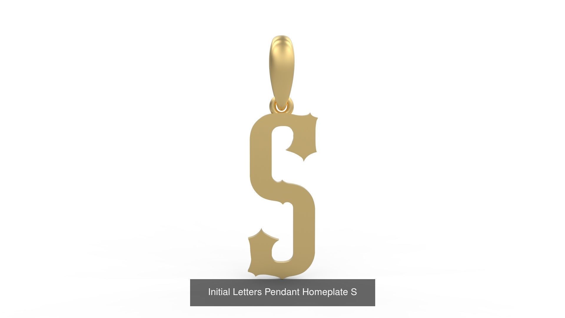 Initial Letters Pendant Alphabets Homeplate 3D Model Collection_21