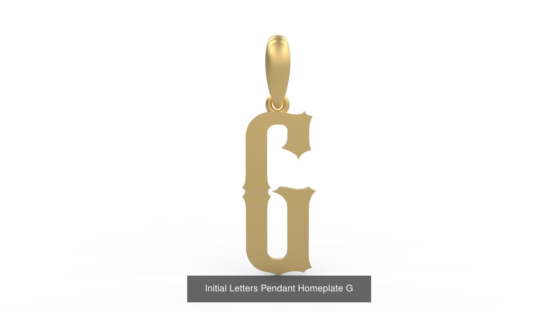 Initial Letters Pendant Alphabets Homeplate 3D Model Collection_9