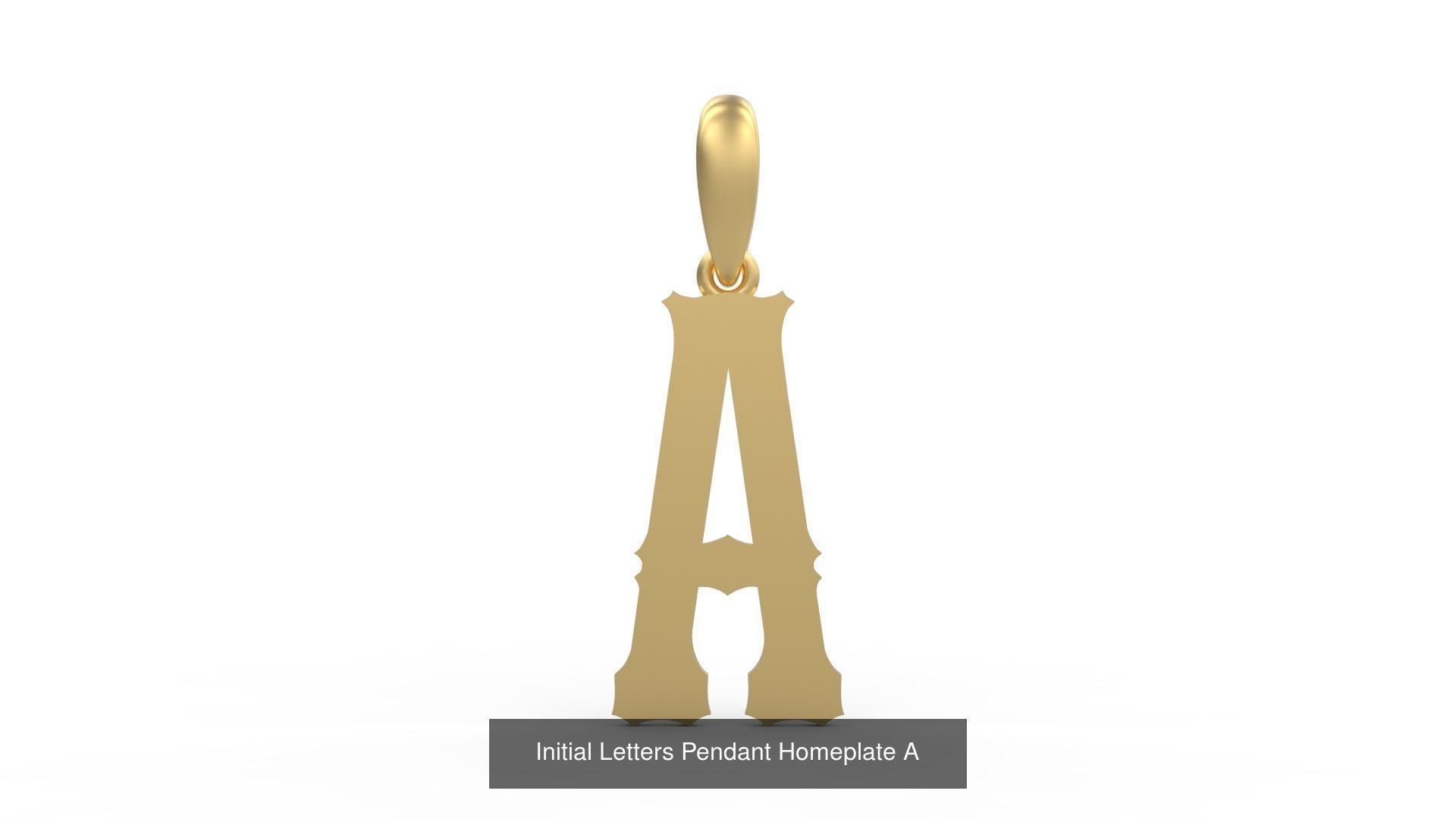 Initial Letters Pendant Alphabets Homeplate 3D Model Collection_3