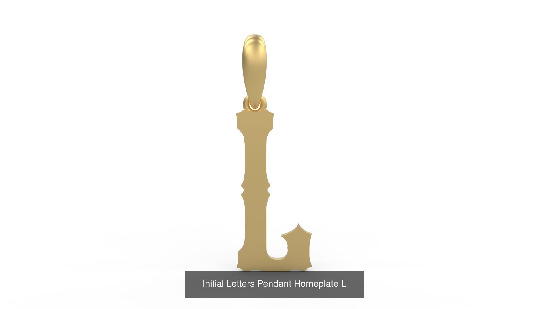 Initial Letters Pendant Alphabets Homeplate 3D Model Collection_14