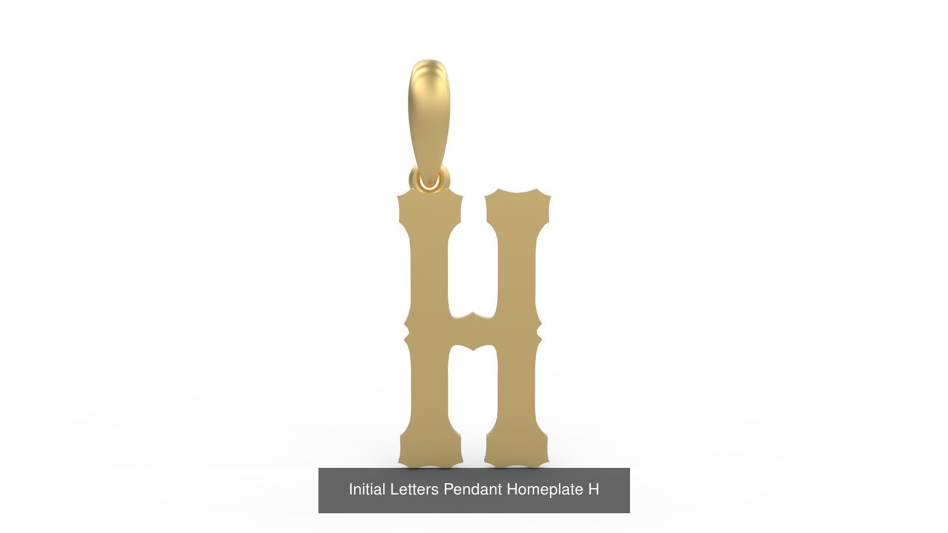 Initial Letters Pendant Alphabets Homeplate 3D Model Collection_10