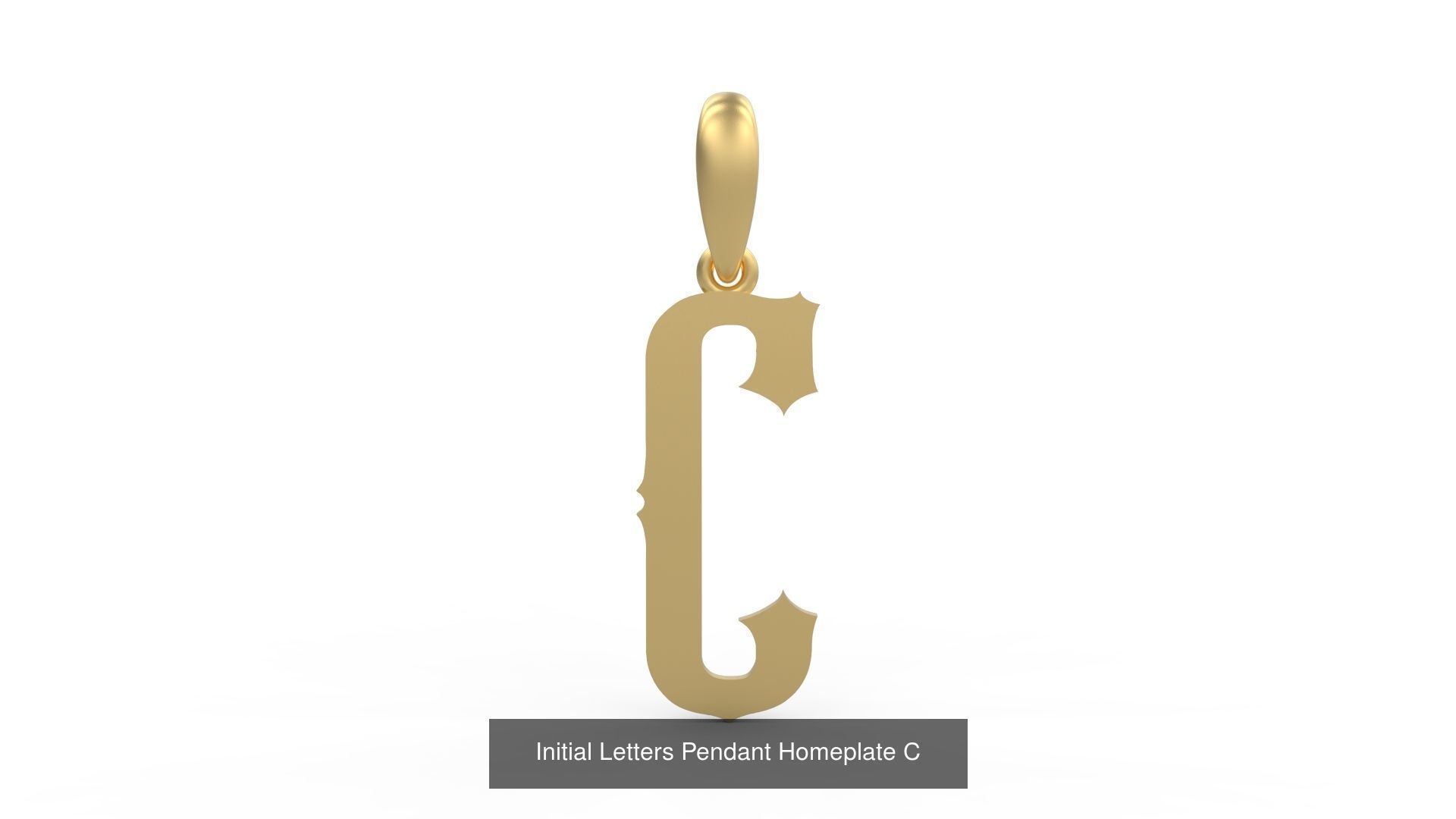 Initial Letters Pendant Alphabets Homeplate 3D Model Collection_5