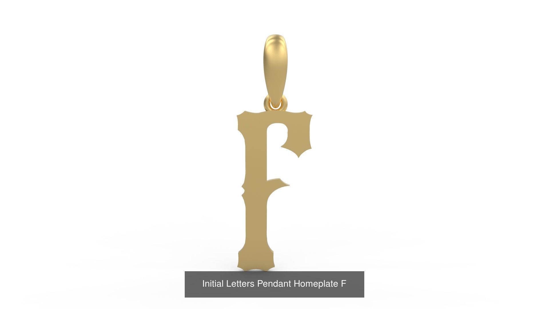 Initial Letters Pendant Alphabets Homeplate 3D Model Collection_8