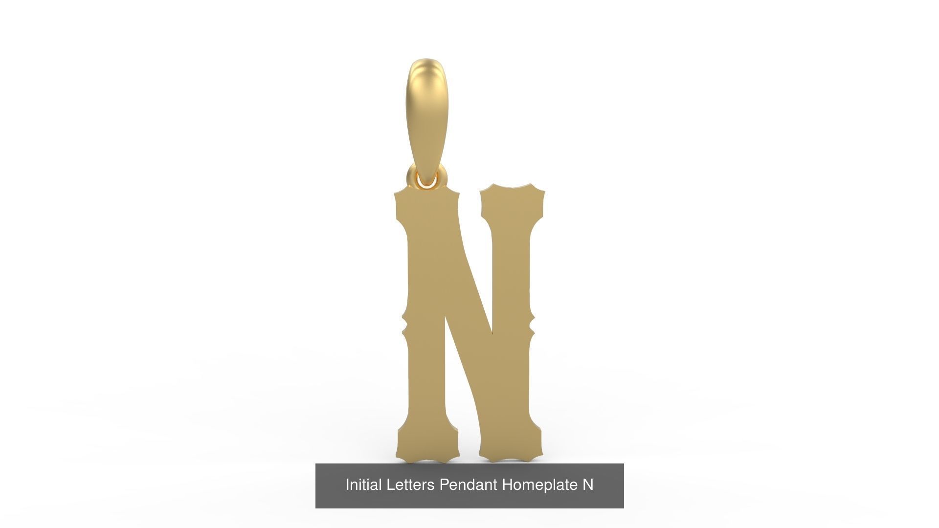 Initial Letters Pendant Alphabets Homeplate 3D Model Collection_16