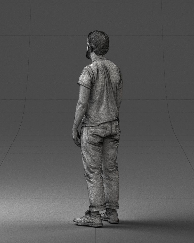 000127 Bearded Man in Graphic TShirt 0521 3D model_53