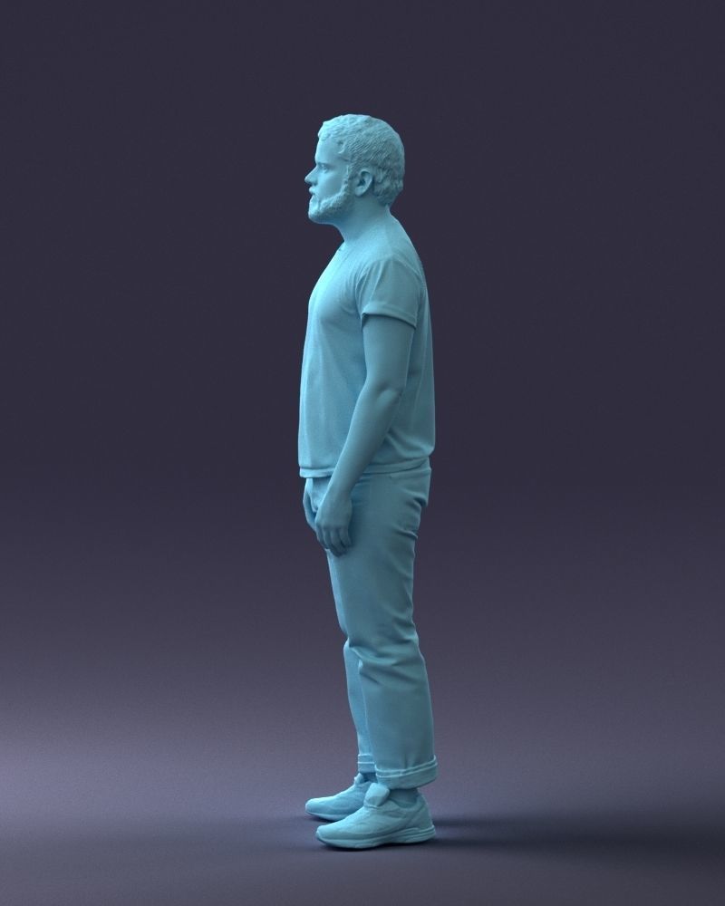 000127 Bearded Man in Graphic TShirt 0521 3D model_61