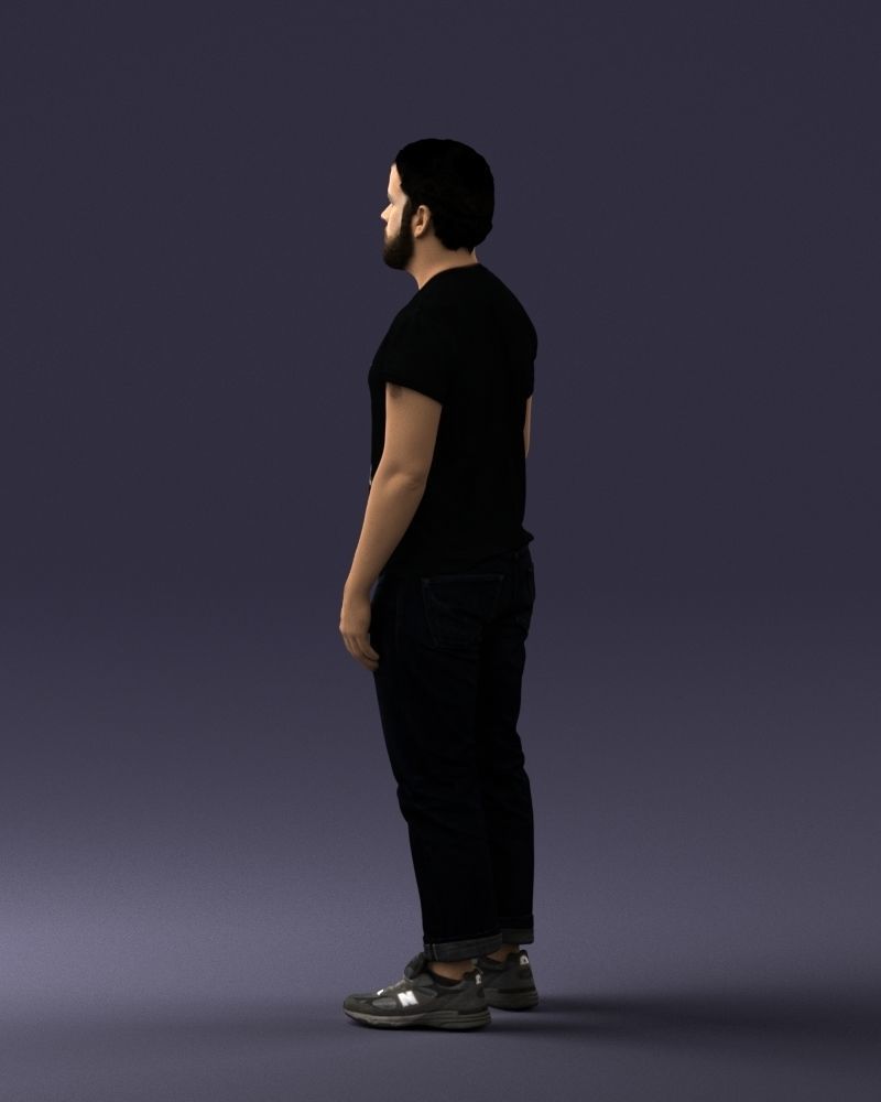 000127 Bearded Man in Graphic TShirt 0521 3D model_54