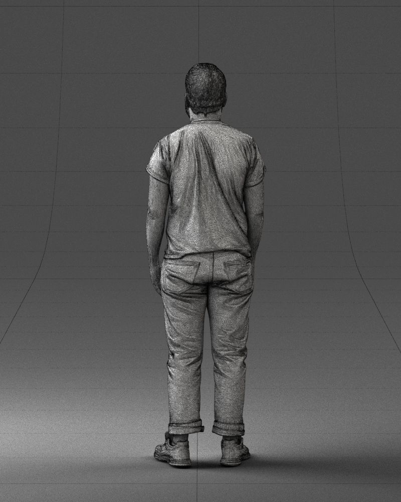 000127 Bearded Man in Graphic TShirt 0521 3D model_47