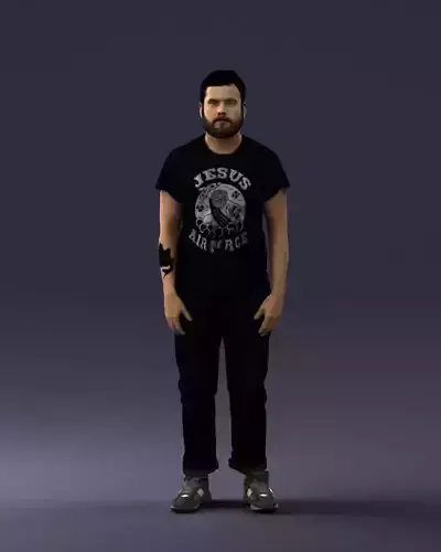 000127 Bearded Man in Graphic TShirt 0521