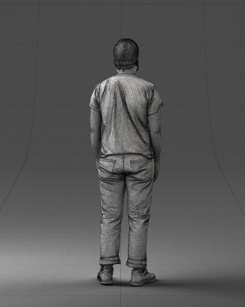 000127 Bearded Man in Graphic TShirt 0521 3D model_44