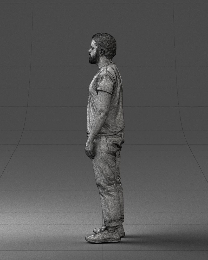 000127 Bearded Man in Graphic TShirt 0521 3D model_59