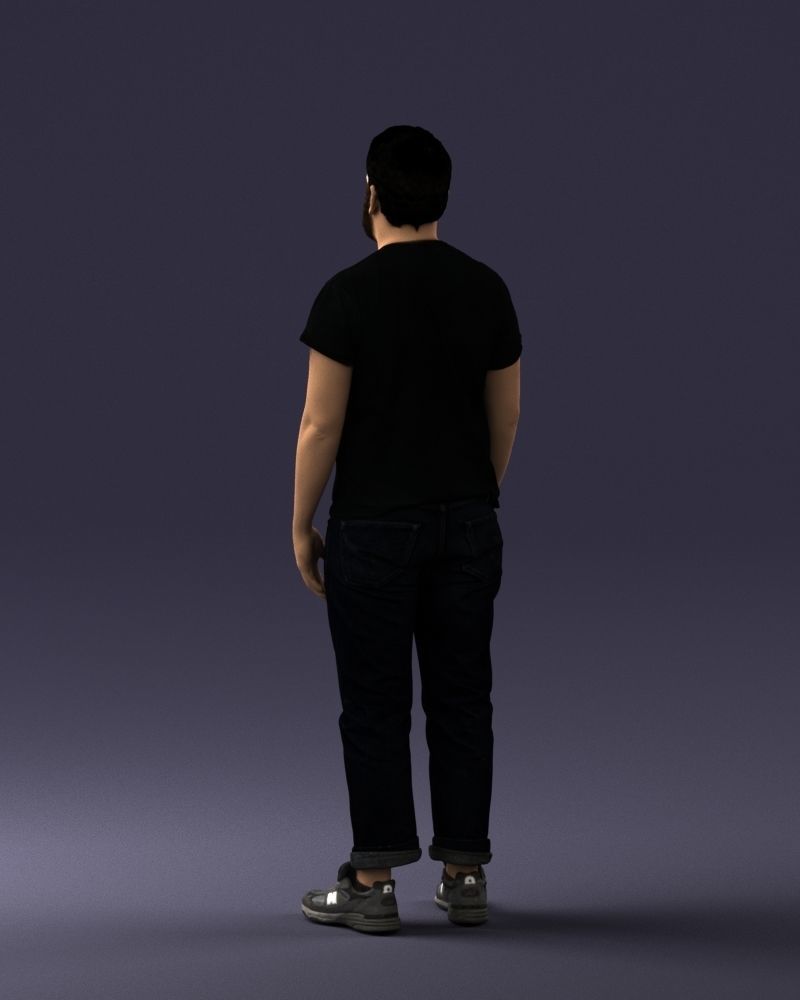 000127 Bearded Man in Graphic TShirt 0521 3D model_48