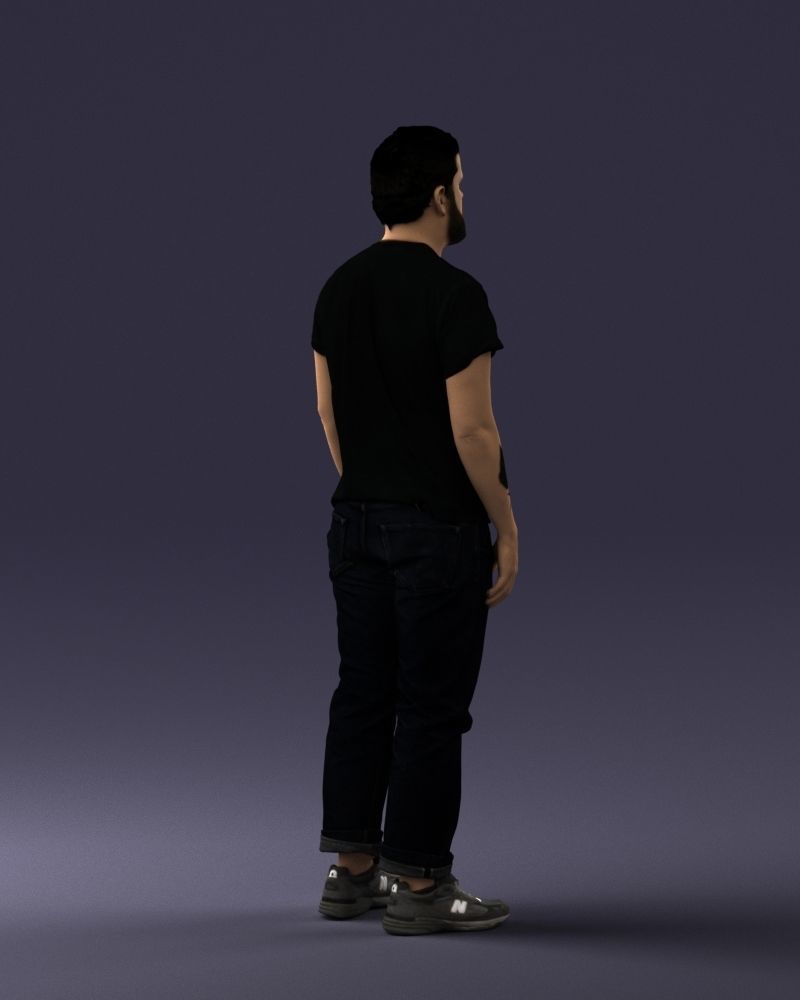 000127 Bearded Man in Graphic TShirt 0521 3D model_36