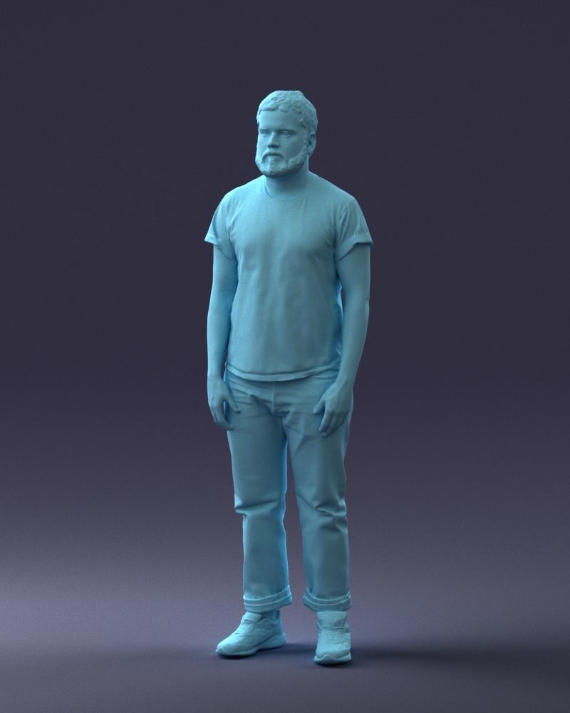 000127 Bearded Man in Graphic TShirt 0521 3D model_76