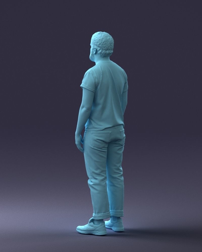 000127 Bearded Man in Graphic TShirt 0521 3D model_52